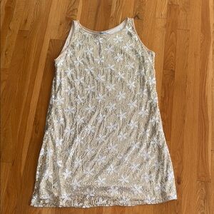Elegant Cream Sequin Midi Dress